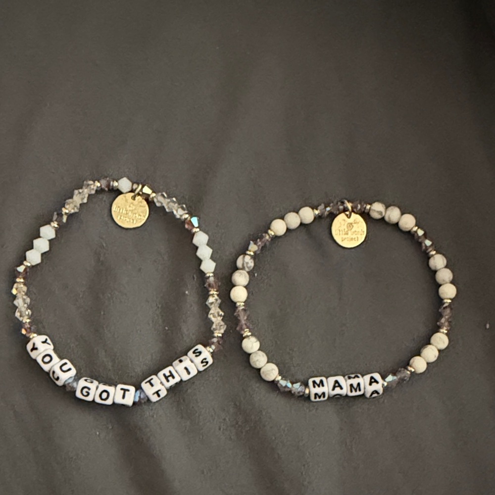 Inspirational Beaded Bracelets Set with Gold Accents
